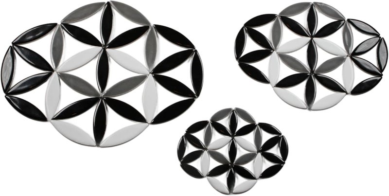 Verz Tile VerzTile Mosaic Tiles for Crafts - Petal Shaped Ceramic Tile Craft Hobbies & Art Projects 39 Color Options Endless Creativity DIY Design (Black White & Gray) - Image 5